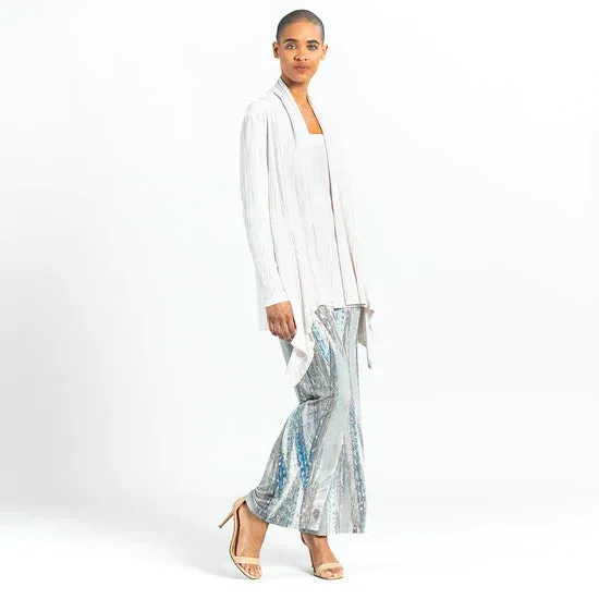 Pleated Soft Bamboo Knit Cardigan and Tank Top