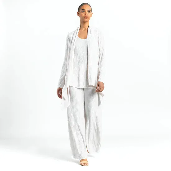 Pleated Soft Bamboo Knit Cardigan and Tank Top