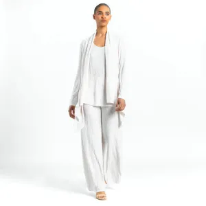 Pleated Soft Bamboo Knit Cardigan and Tank Top