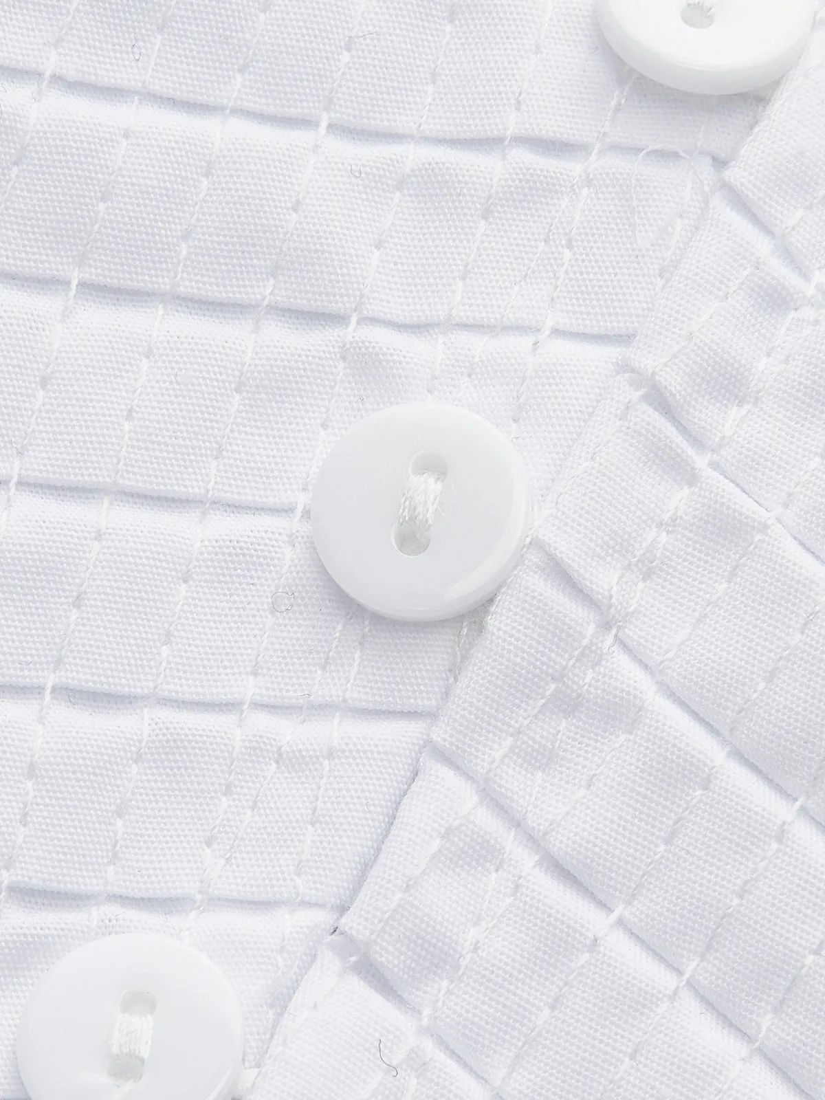 Pleated V-Neck Button-Detail Top