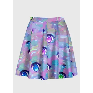 Plus Size Anime Eyes Decora Kei Skirt for Kawaii Fashion Enthusiasts