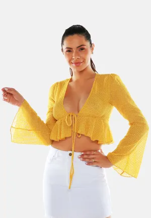 Powder Peplum Crop Top