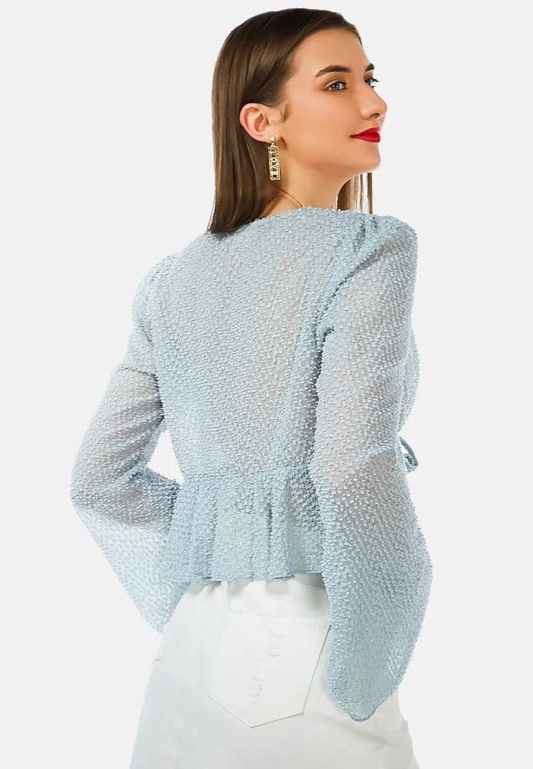 Powder Peplum Crop Top