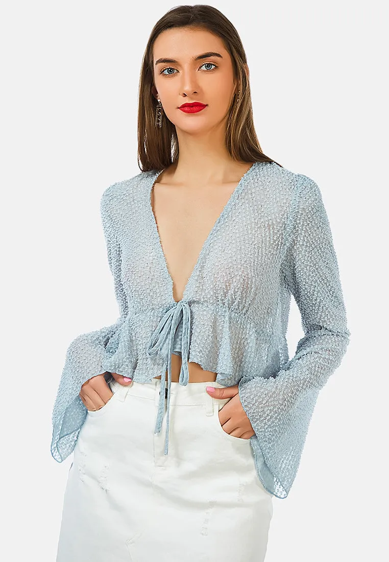 Powder Peplum Crop Top