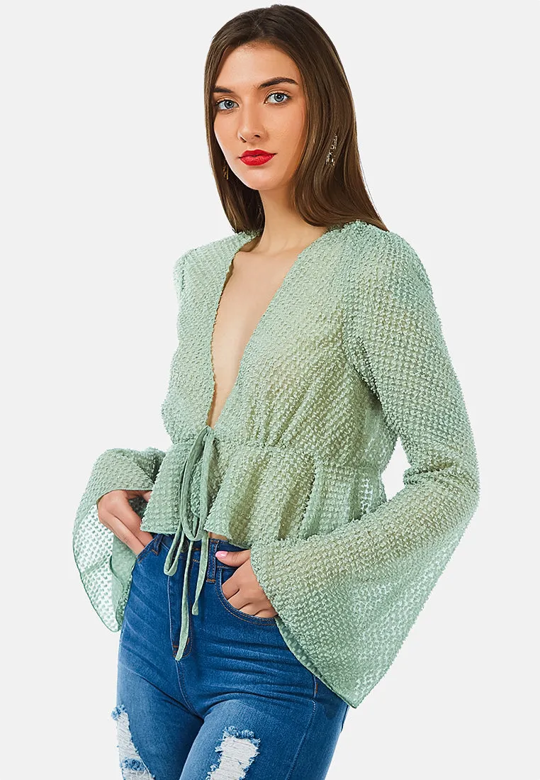 Powder Peplum Crop Top