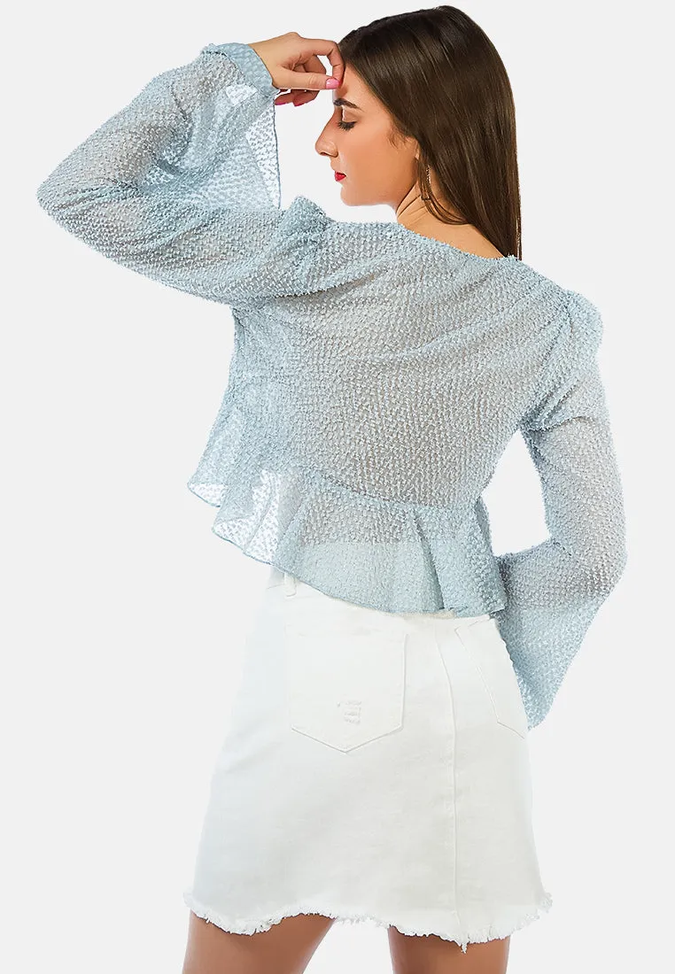 Powder Peplum Crop Top