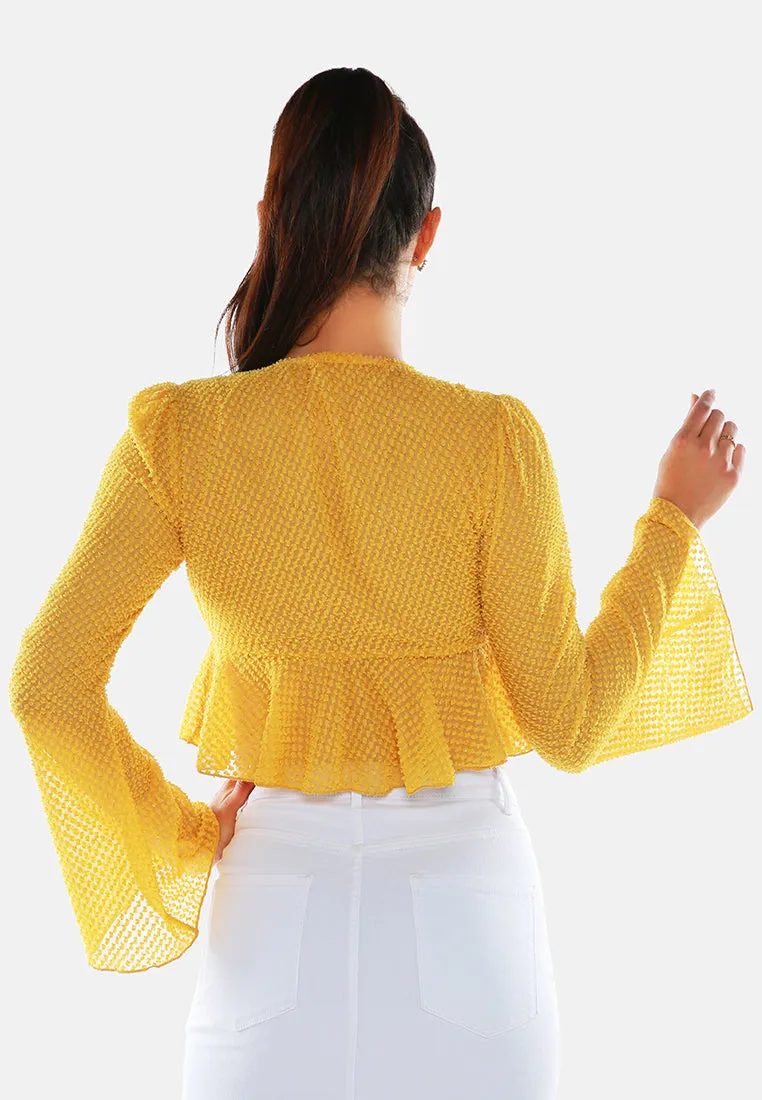 Powder Peplum Crop Top