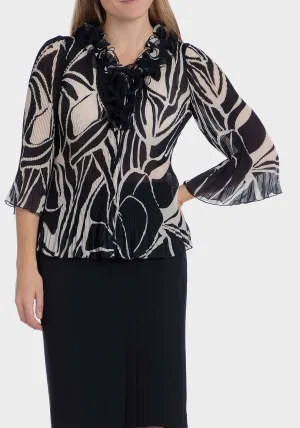 Printed pleated shirt - Blue / Navy