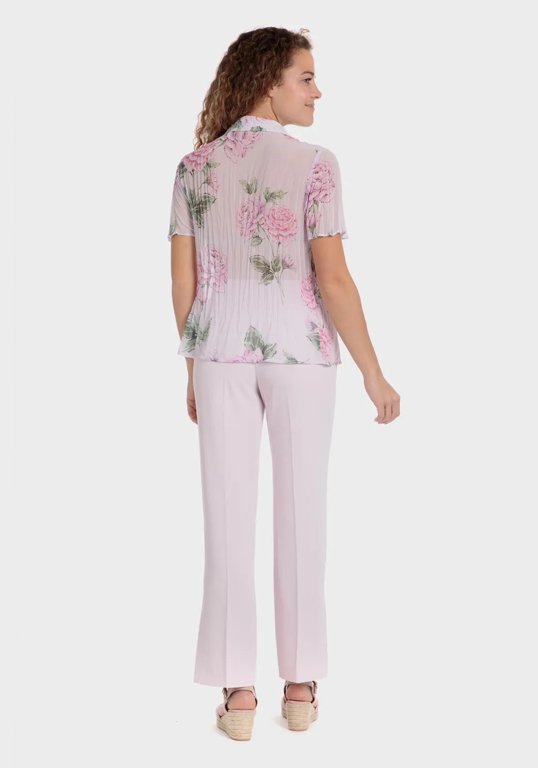 Printed Pleated Shirt - Pink