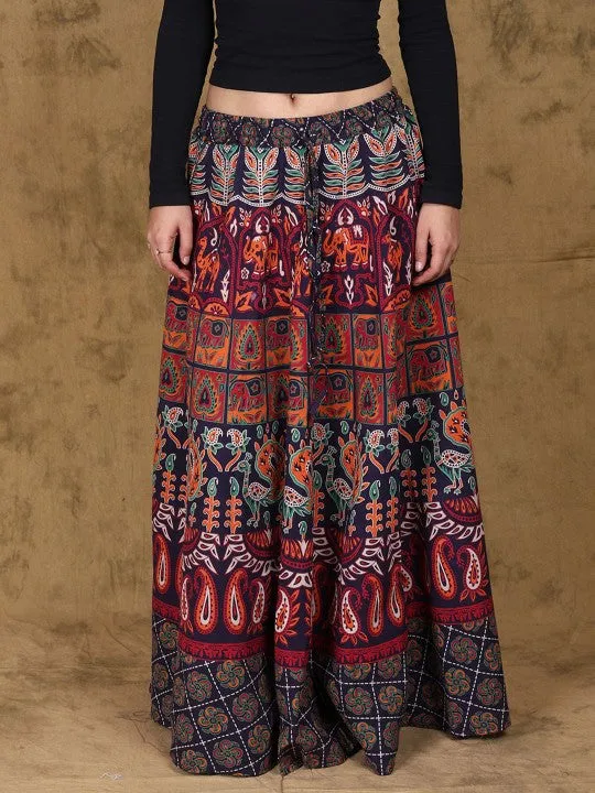 Printed Pure Cotton Wrap Maxi Skirts