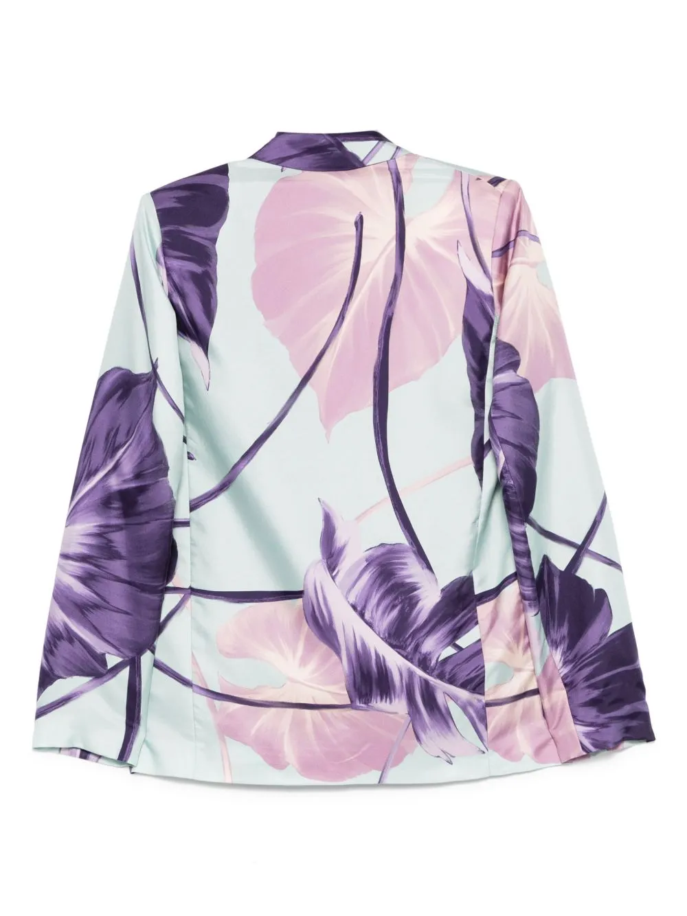 Printed silk double-breasted jacket
