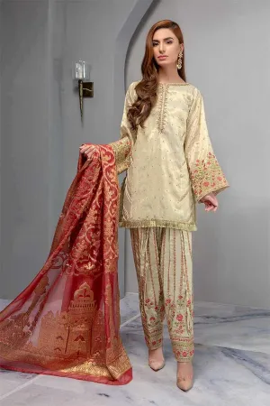 Punjabi Shlwar Suit in Beutifull Gold Offwhite Color Model# P 1831