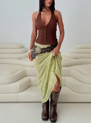 Pura Vida Lace Maxi Skirt Sage