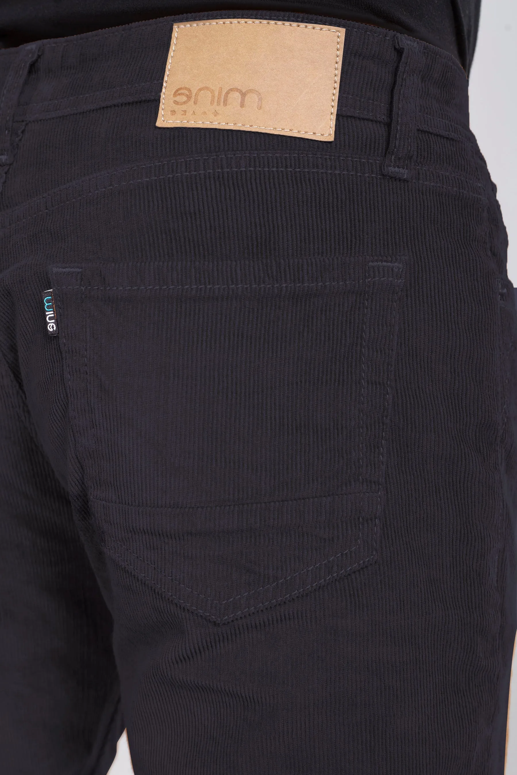 Pure Black Stretch Corduroy Jeans