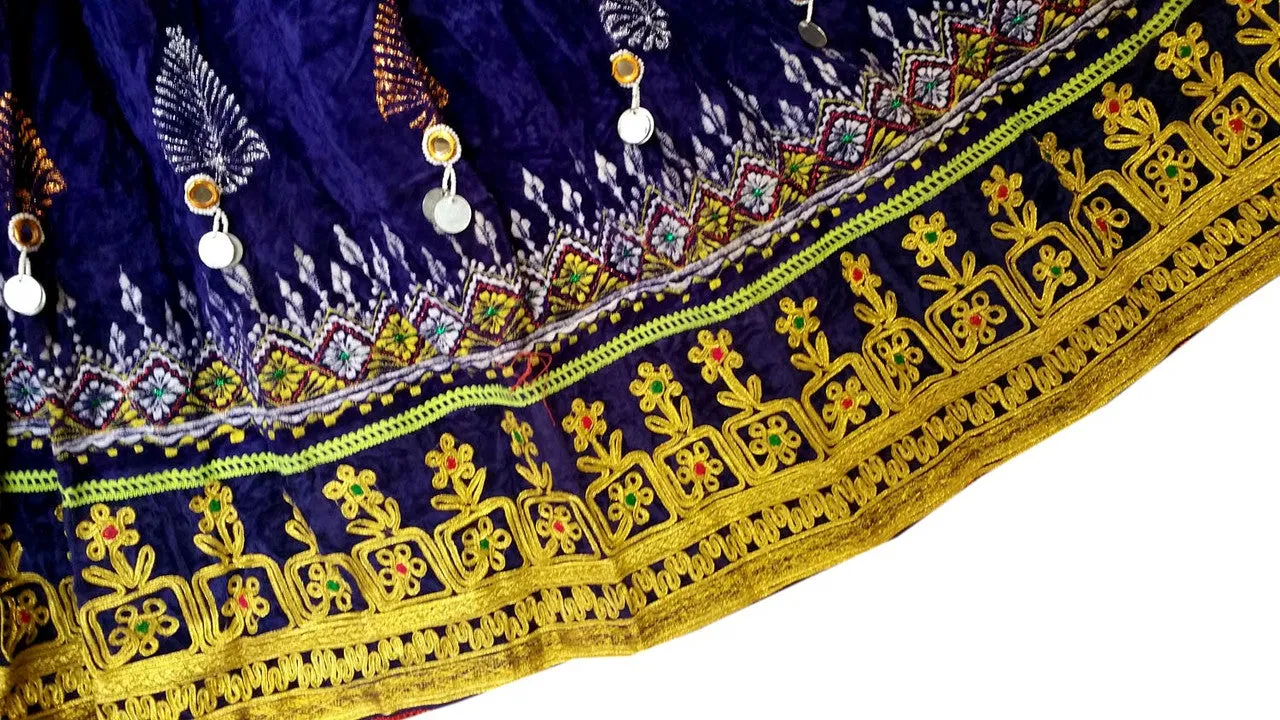 Pushtoon Kuchi Ethnic Dress In Blue Color Yakhan Dozi Embroidery Work