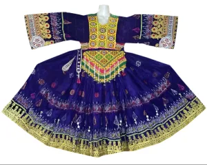 Pushtoon Kuchi Ethnic Dress In Blue Color Yakhan Dozi Embroidery Work