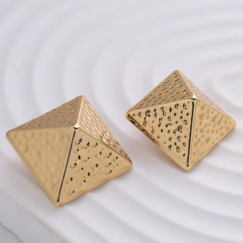 Pyramid Rhombus Sharp-Angled Metal Shank Button 5pcs