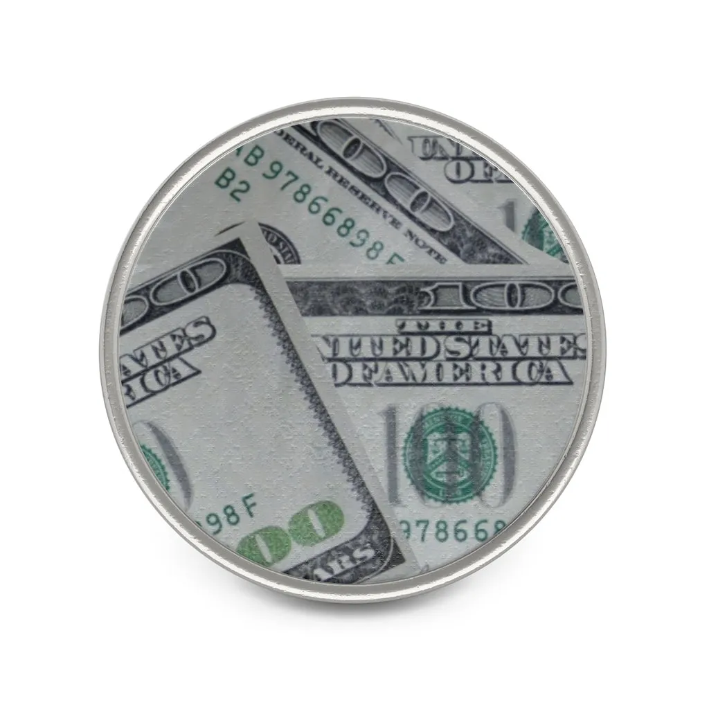" 'Benjamins' Button" Metal Money Pin