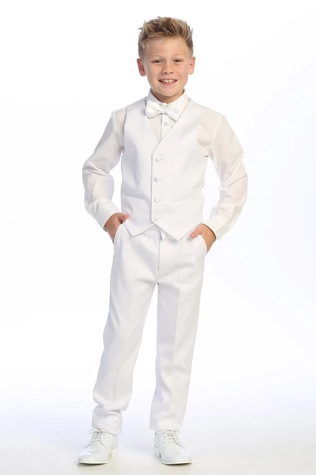 "Cornell" Kids White Tuxedo (5-Piece Set)