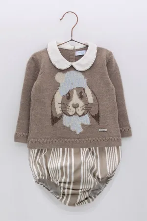"Donald" Taupe Alpaca Wool Bunny Top & Jam Pants
