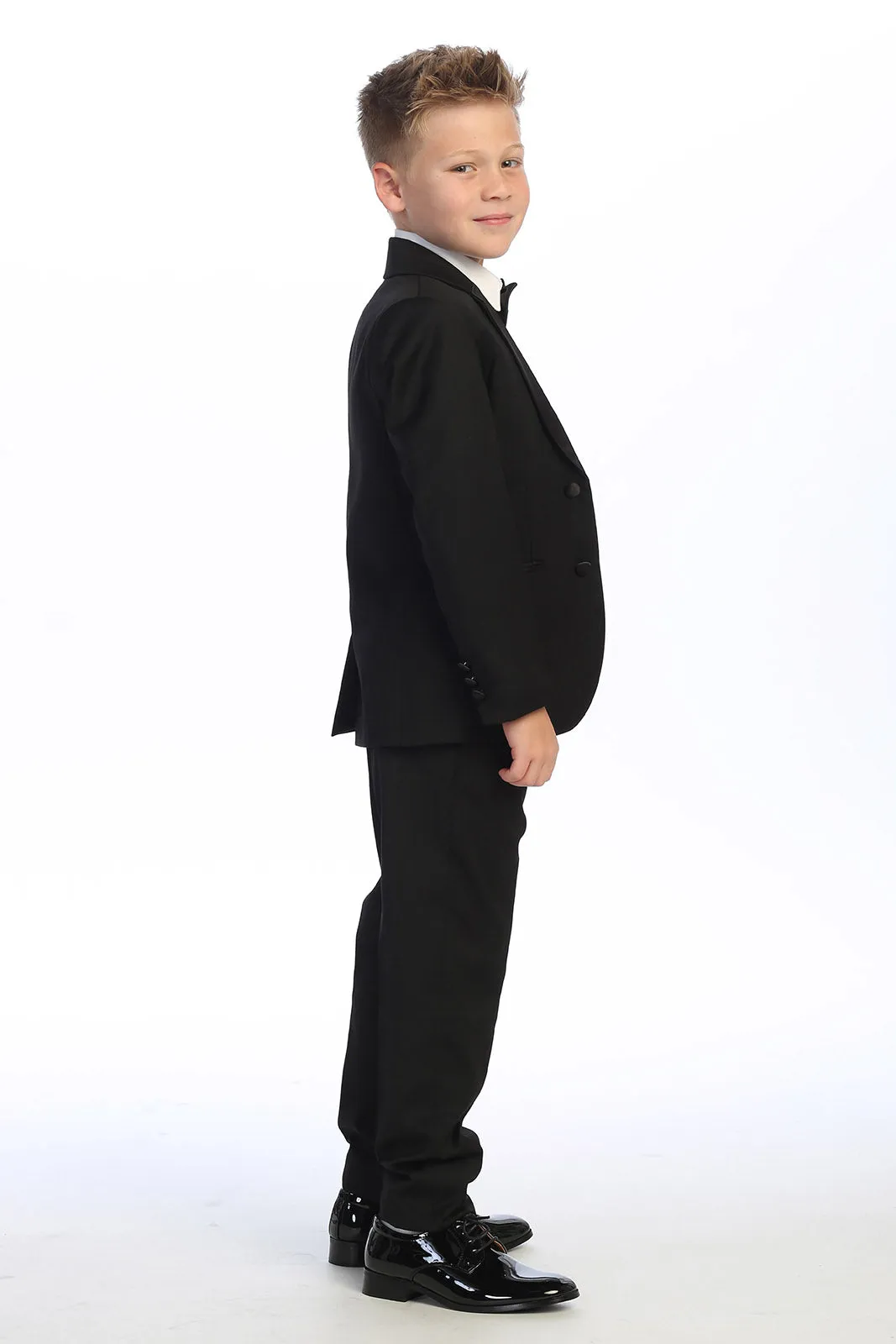 "Georgetown" Kids Black Tuxedo (5-Piece Set)