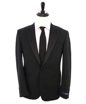 RALPH LAUREN BLUE LABEL "POLO" - Black Tuxedo Suit With Side Tabs - 40R