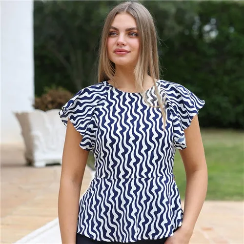 Rant & Rave Polly Navy Top