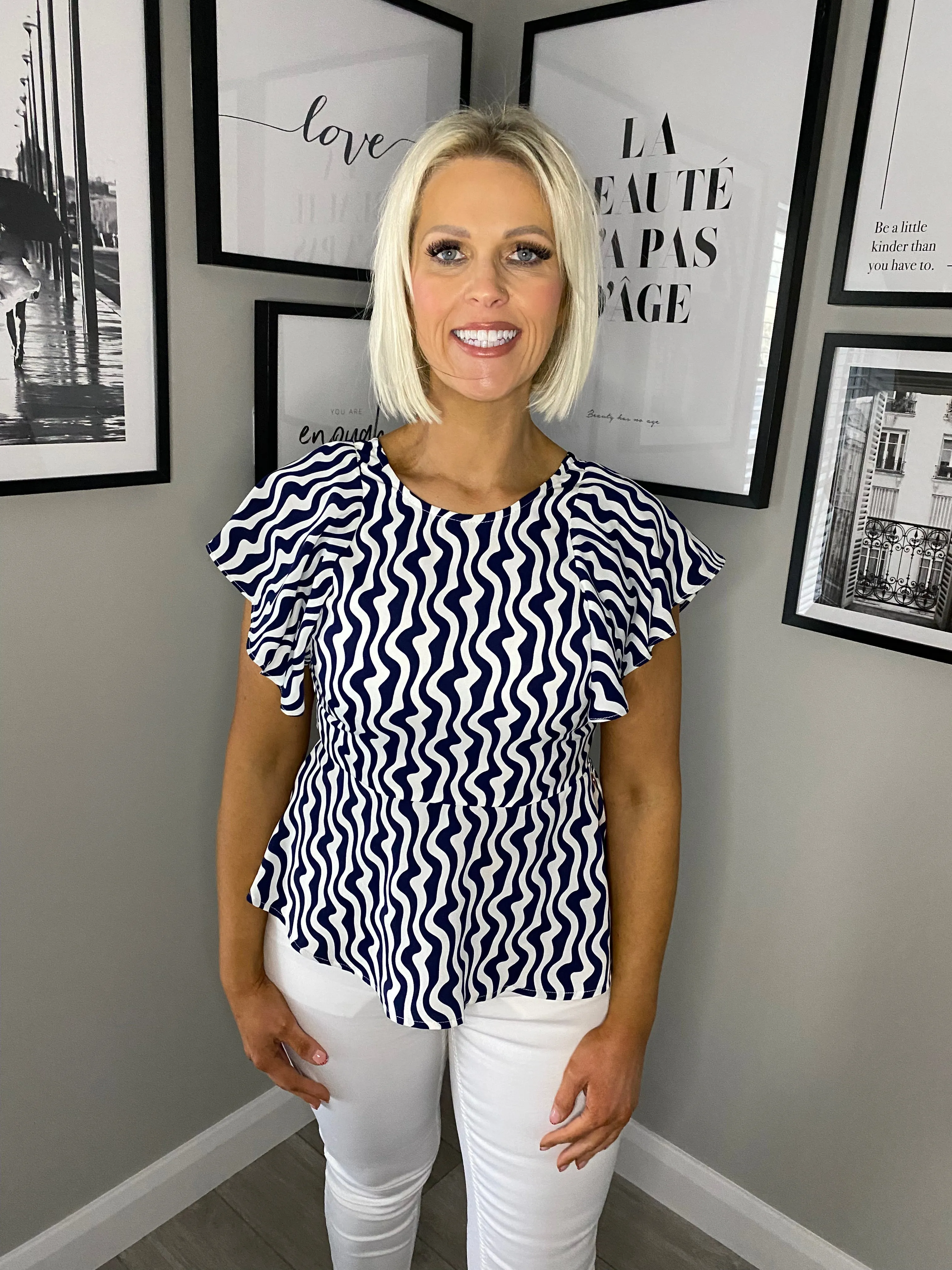 Rant & Rave Polly Navy Top
