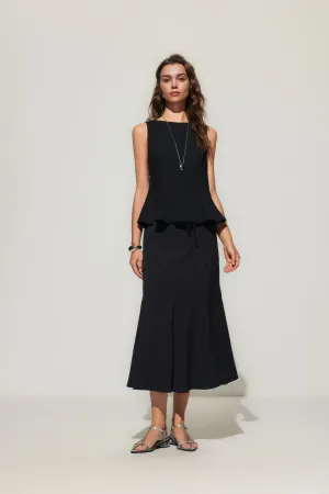 Rayon Blend Peplum Sleeveless Top