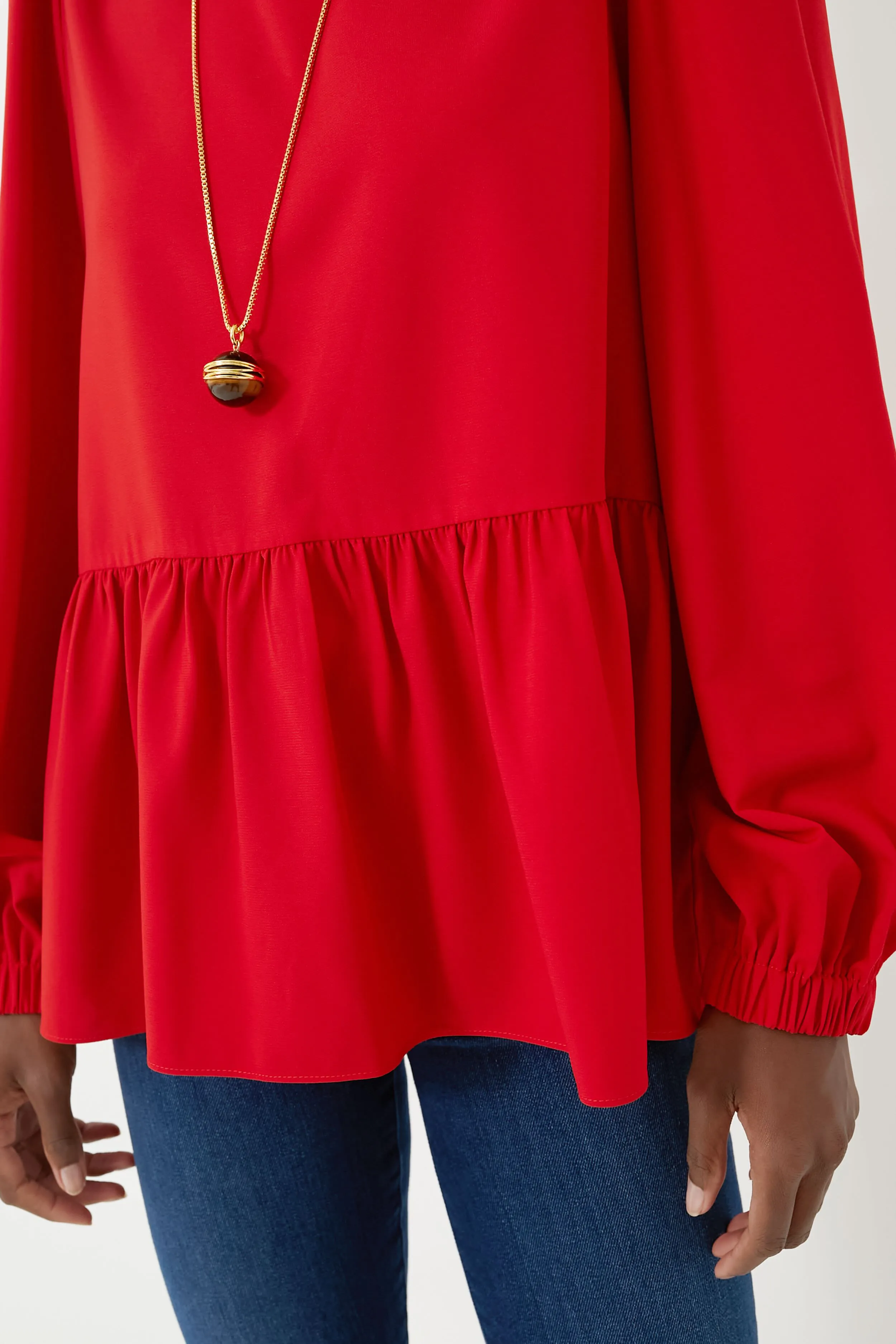 Red Carlota Peplum Blouse