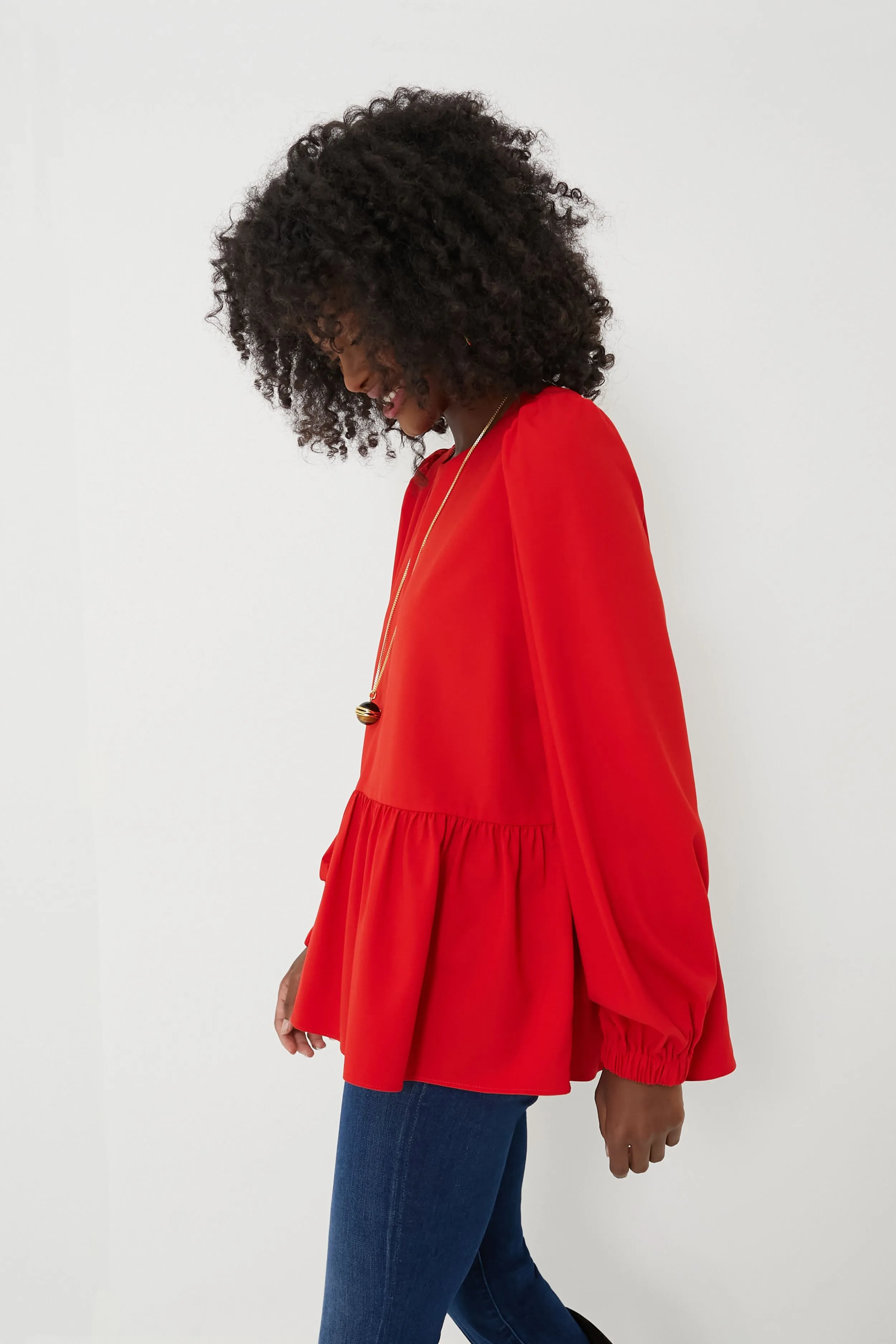 Red Carlota Peplum Blouse