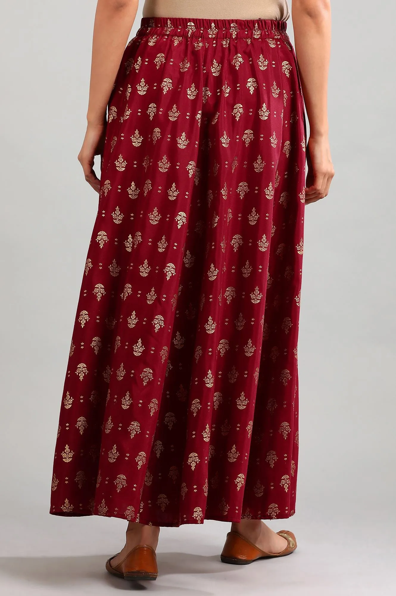Red Printed Skirt