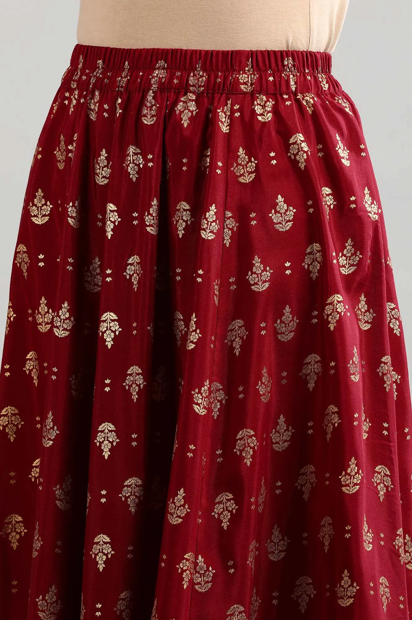 Red Printed Skirt