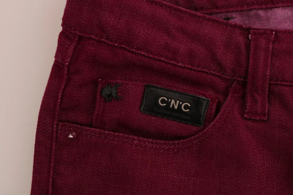 Red Wash Cotton Stretch Denim Jeans