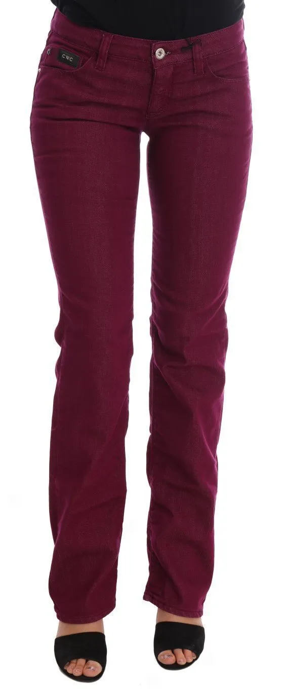 Red Wash Cotton Stretch Denim Jeans