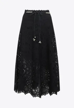 Rhiannon Embroidered Midi Skirt