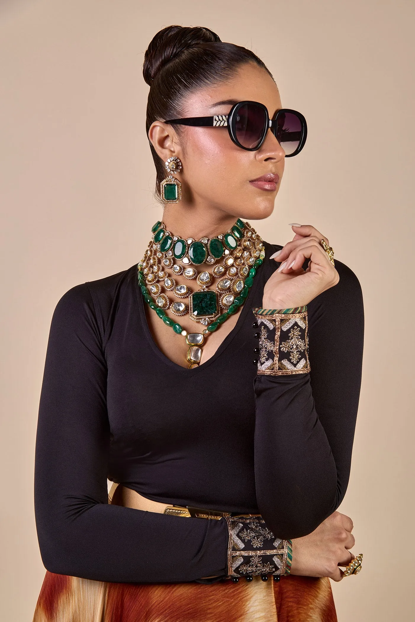 Rich Black - Giraffe Print Skirt Set
