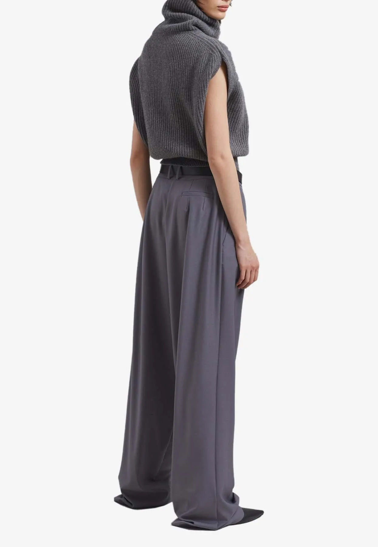 Ripley Pleated Pants In Wool Blend