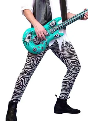 Rocker 1980's Zebra Tights Fancy Dress Pants