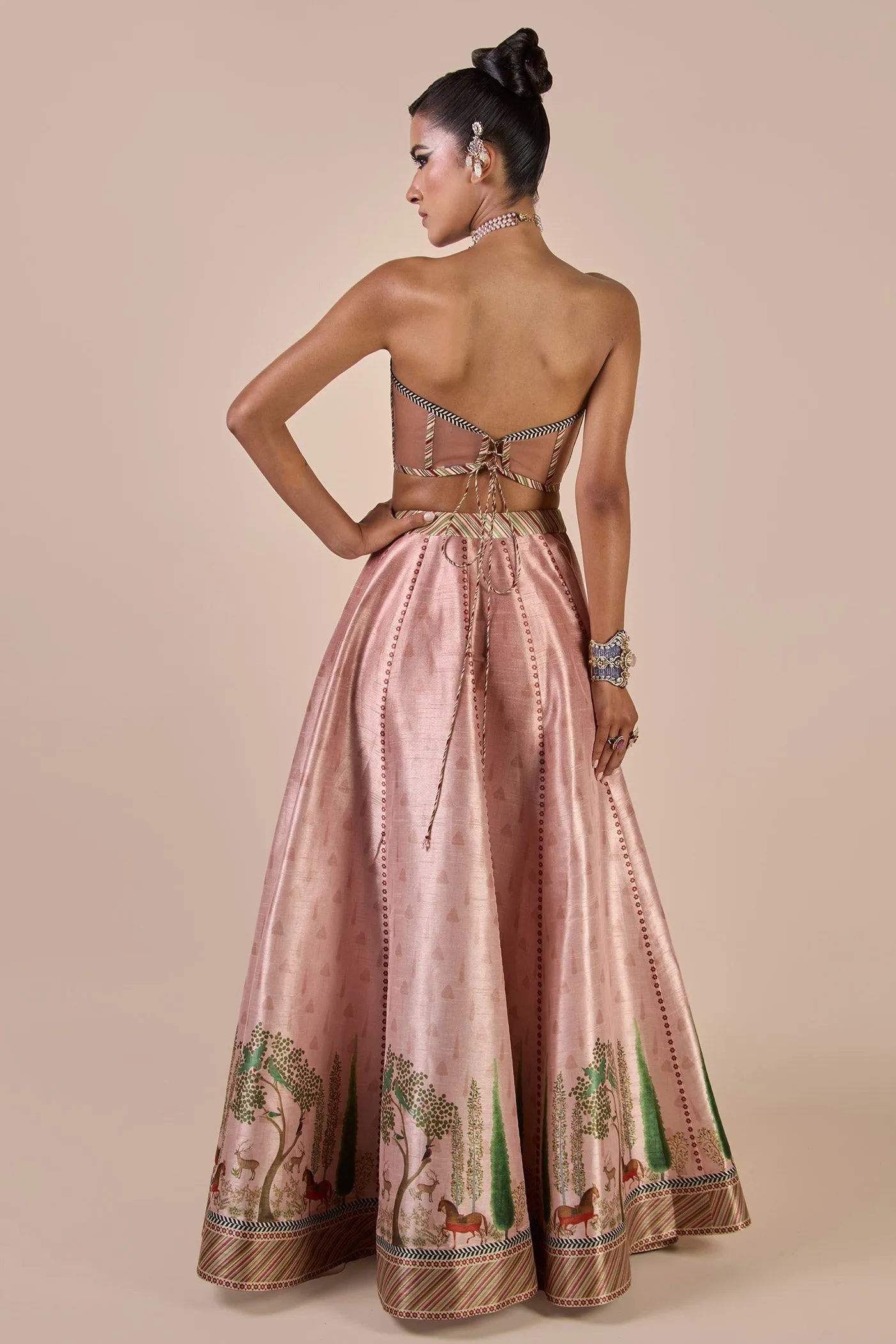 Rose Pink Corset Skirt Set