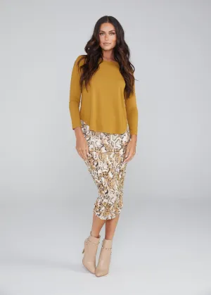 Ross Ruched Bamboo Skirt - Snake