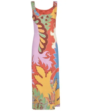 Rosso Print Midi Tank Dress