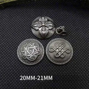 Round Alloy Cross Rivets Antique Silver Gothic Punk Studs 30 Pack