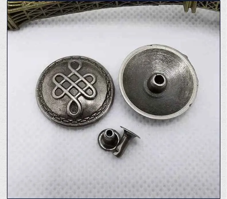 Round Alloy Cross Rivets Antique Silver Gothic Punk Studs 30 Pack