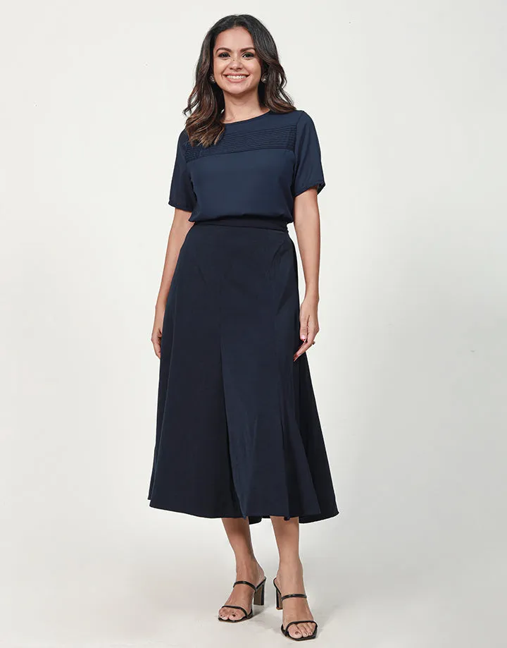 Round Neck Blouse with Short Sleeves