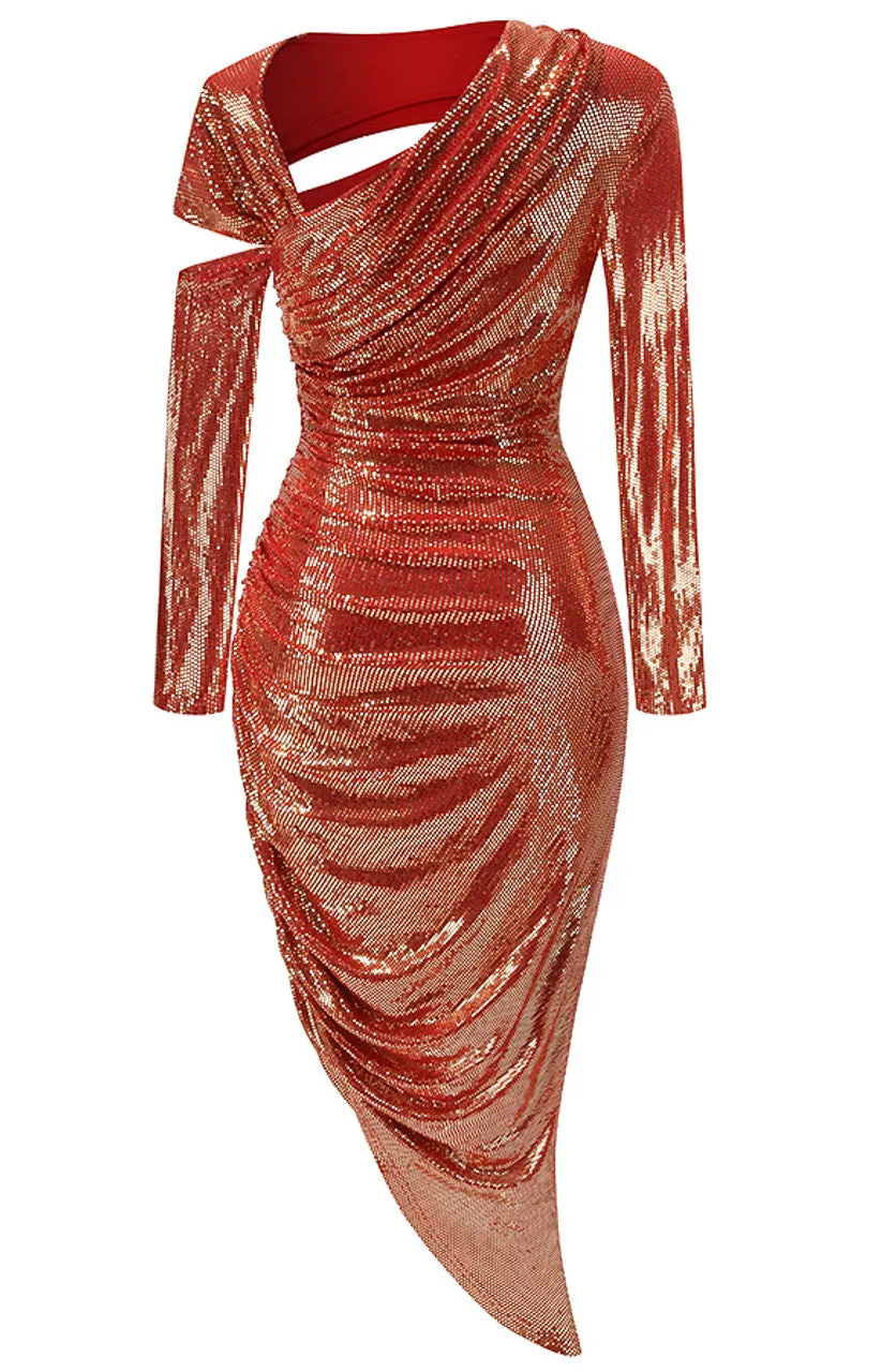 Ruched Sequins Dress