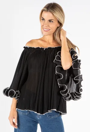 Ruffle Pleated Blouse