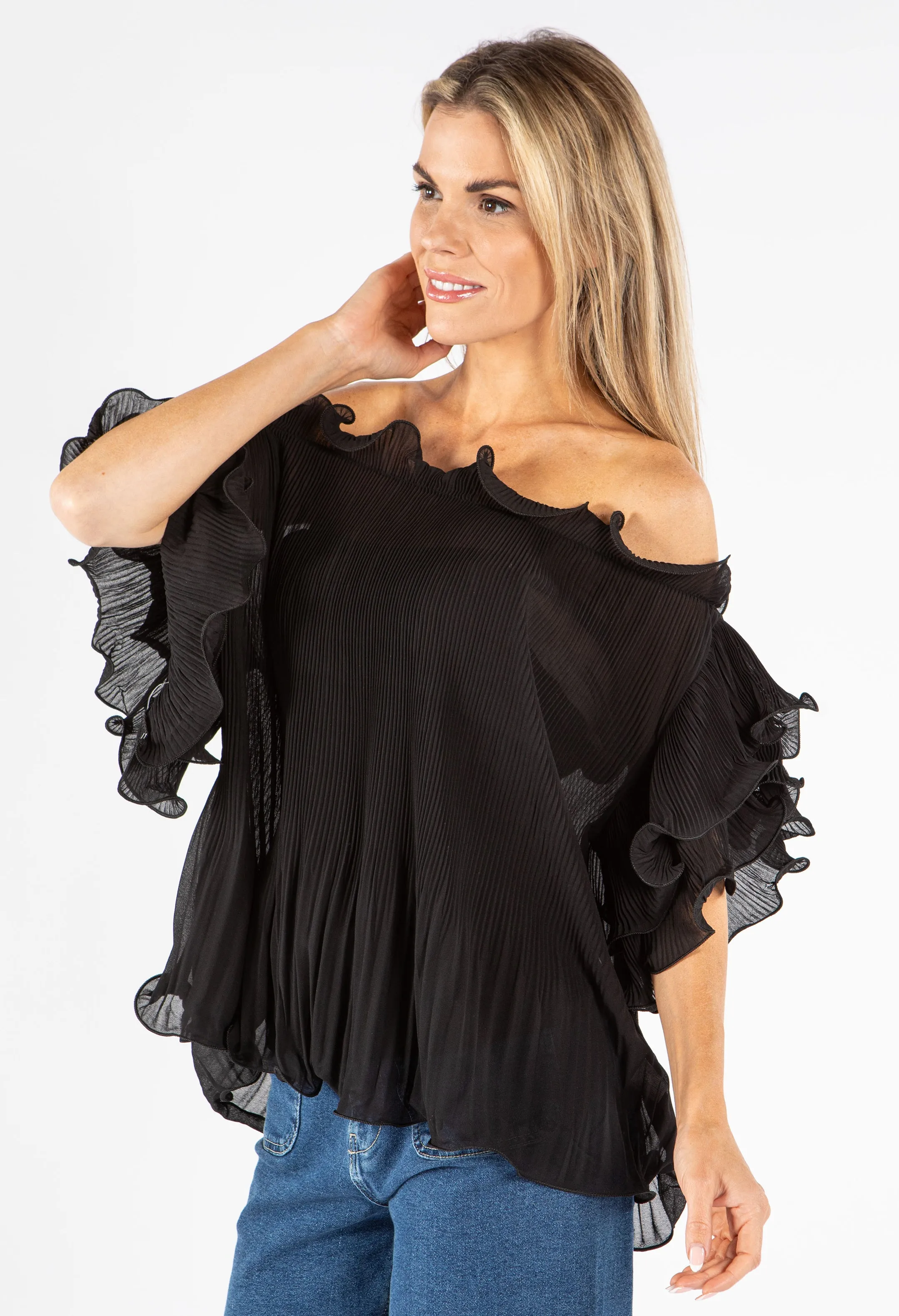 Ruffle Pleated Blouse