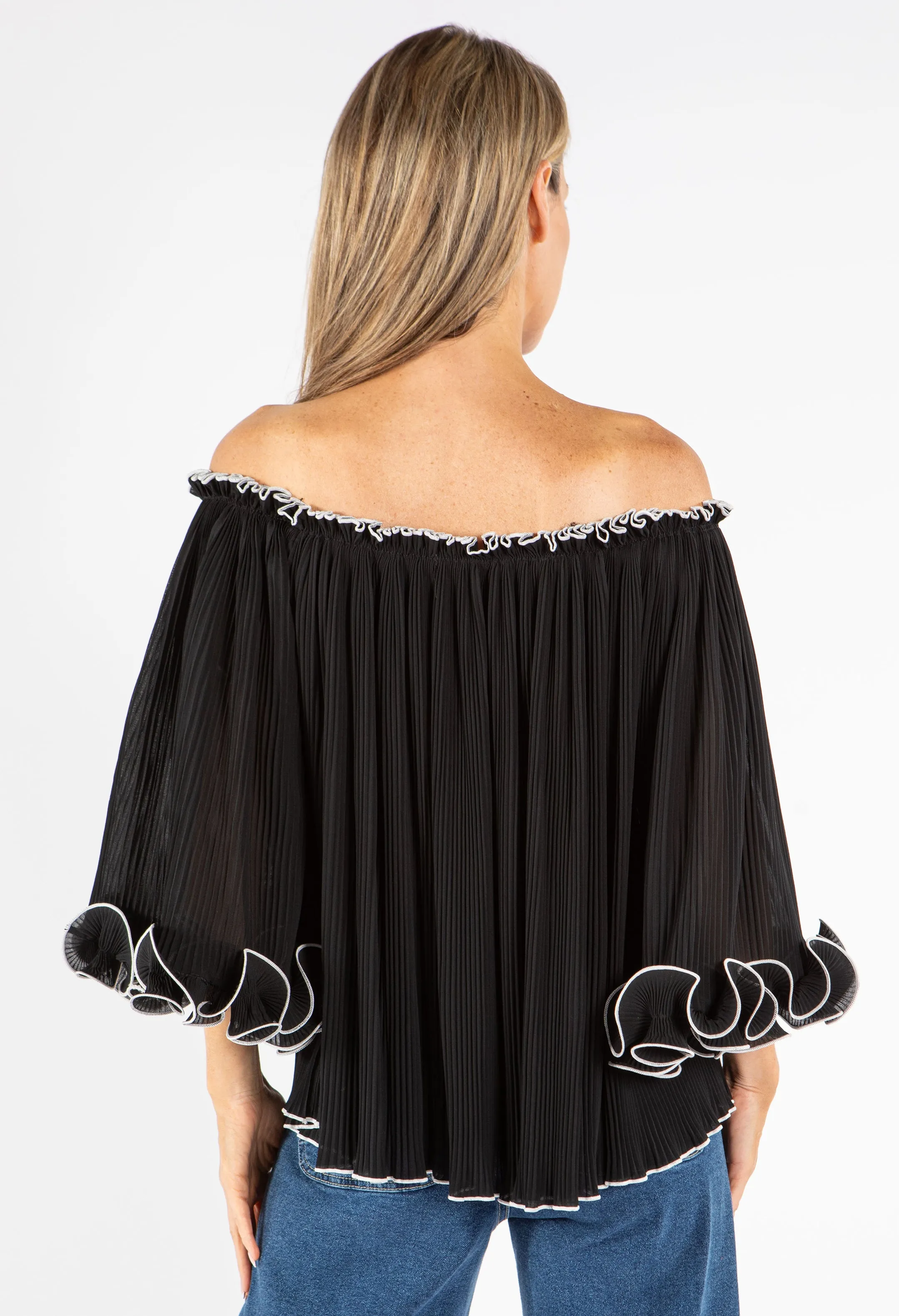 Ruffle Pleated Blouse