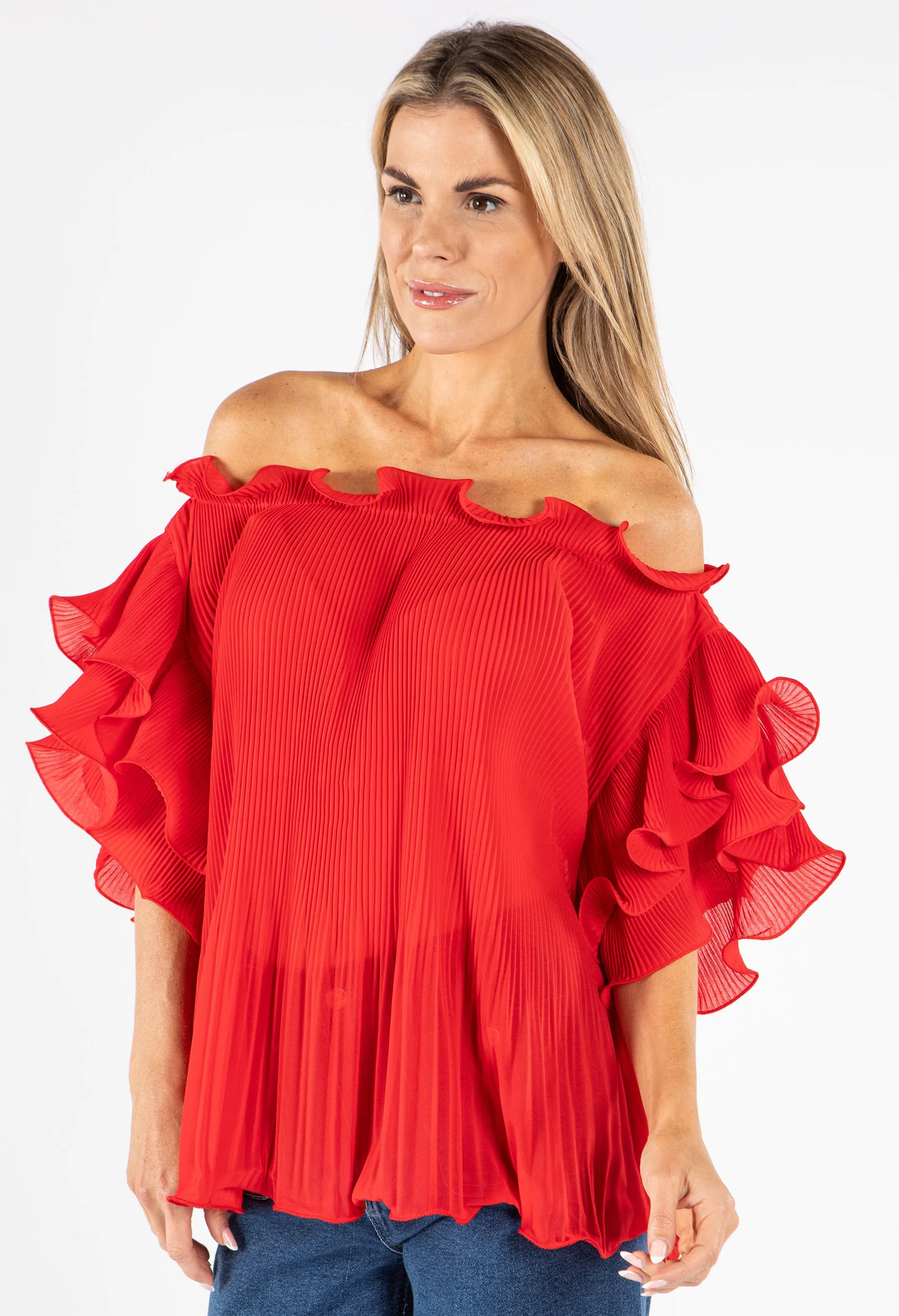 Ruffle Pleated Blouse